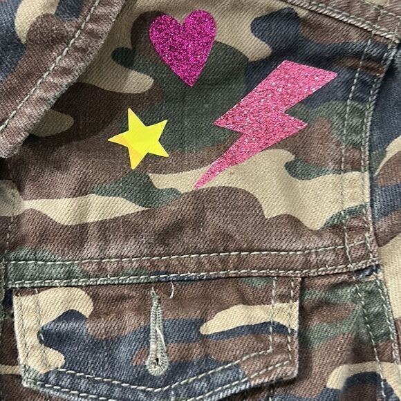 Gap Girls Camo Girls Cropped Jeans Jacket(Size Small) - Picture 7 of 7